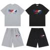 Unisex Baumwolle Kurzarm T-Shirt Shorts Set Lässiges Streetwear Outfit Herren Damen