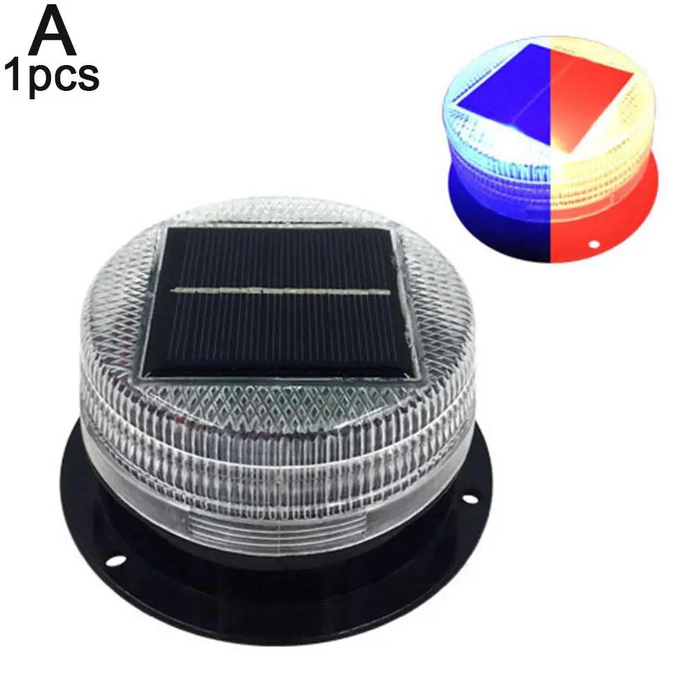 Solar Power 8 LED Magnetic Warning Light for Car Truck Vehicle Strobe Beacon Amber Lamp Emergency Signal Automatic Sensor Q4D4