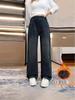 Girls' Fleece-Lined Wide-Leg Winter Jeans: 2025 New Style, Thickened & Warm for Middle To Big Kids