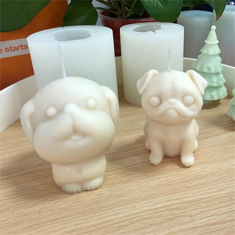 Bulldog Candle Mold for DIY Crafting Aromatherapy Candle Wax Soaps Moulds Pug Chocolate Mould
