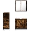 3 piece bathroom furniture set smoked oak wood based material