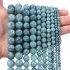 4 6 8 10 12mm Natural Aquamarine Stone Beads Dark Blue Round Gemstone Loose Spacer Bead For DIY Jewelry Making Bracelet Necklace