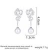 Ladies Light Luxury Design Elegant Butterfly Imitation Pearl Earrings Fashionable and Versatile Unique Design Feeling Earrings