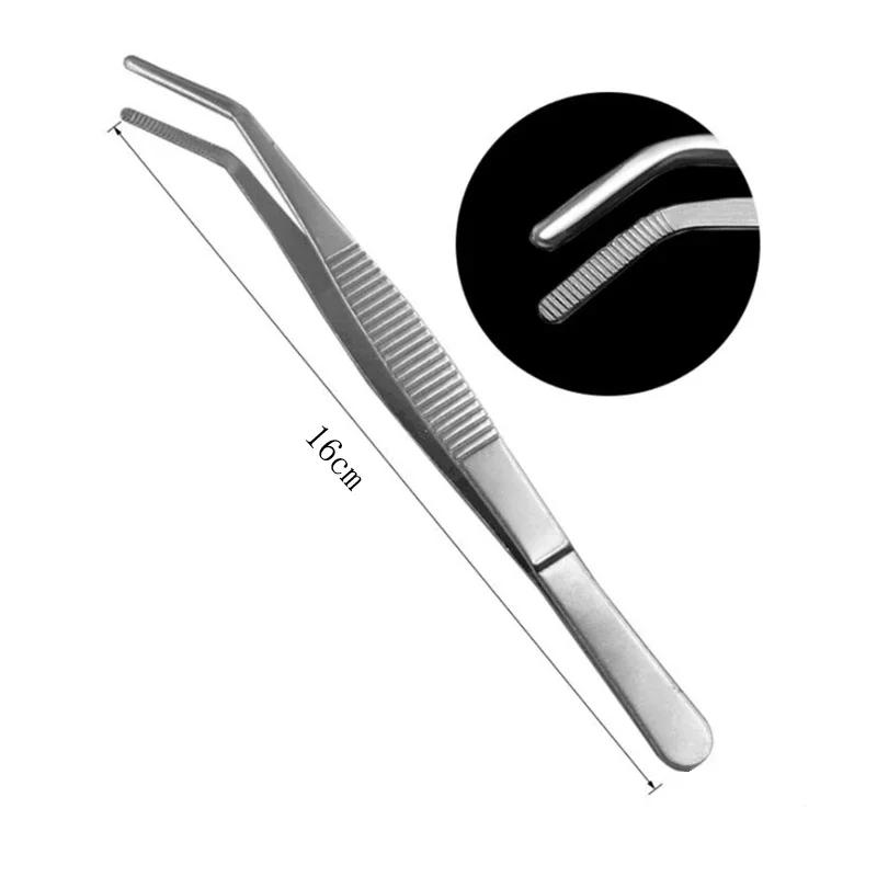 Elbow Straight Precision Thickened Stainless Steel Tweezers Anti-Iodine 12.5Cm-20Cm Long Tweezers Medical Tools
