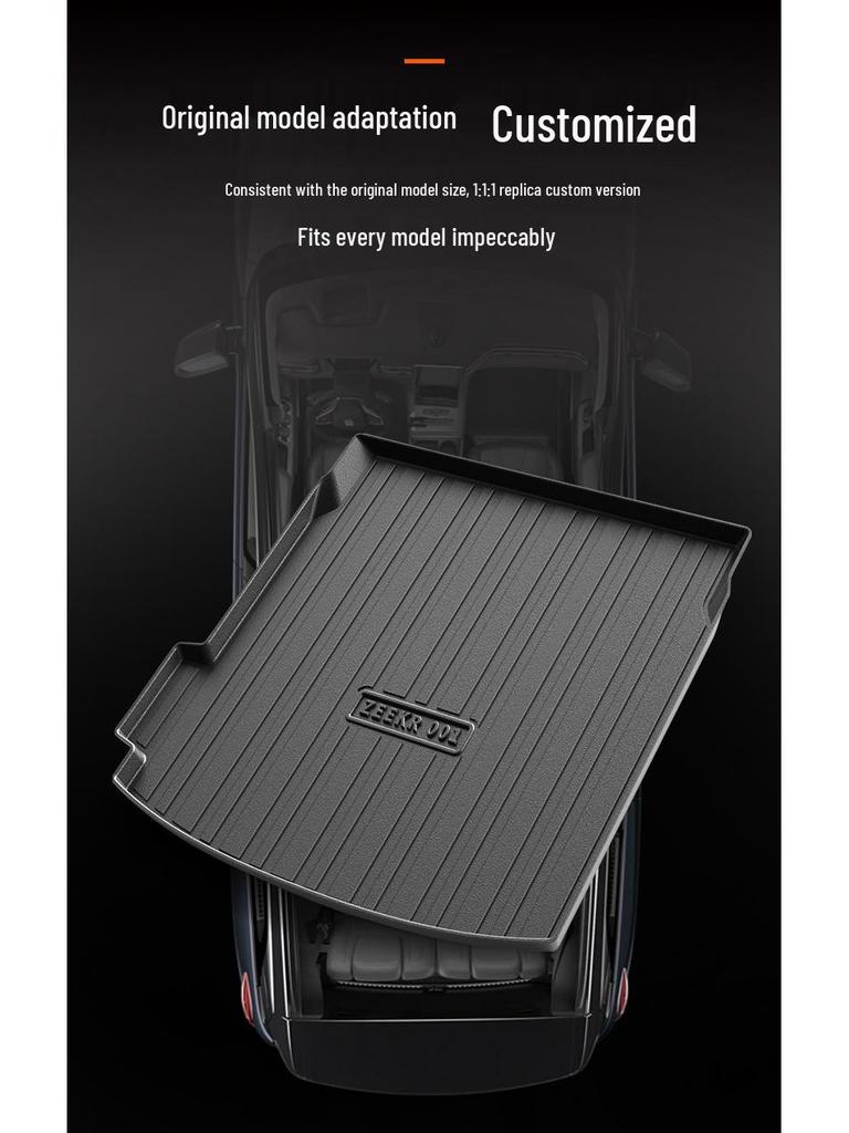 Zeekr Car Molded Trunk Mat: Full Coverage, Mildew-Proof, with Small Storage Box