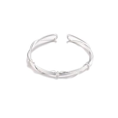 Echte Opname Lineair Ontwerp Wijnstok Armband S999 Voet Zilveren Armband Niche Ontwerp Armband High-end Gevoel Armband