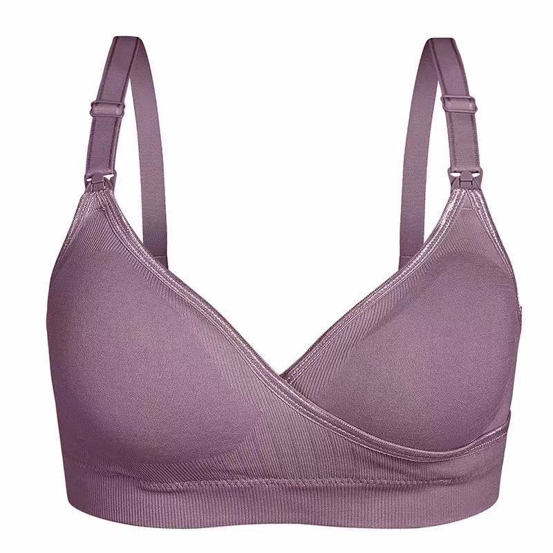 Plus-size nursing bra with front clasp French style for pregnant women and nursing mothers