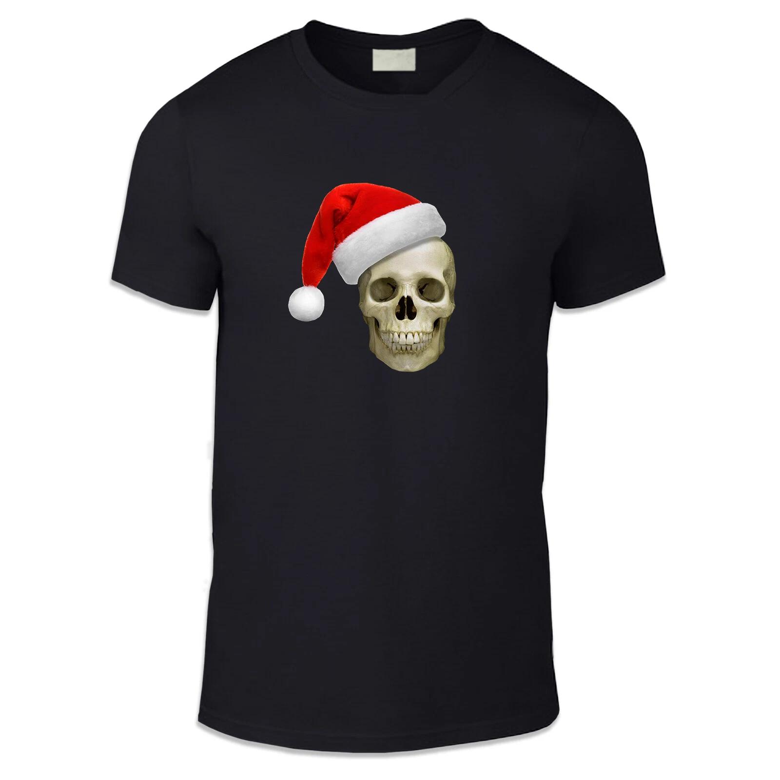 Santa Skull Adult Unisex T Shirt -Festive Fun Xmas Gift Party Fun Office S