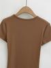 Damen Slim Stretch V-Ausschnitt Jumpsuit T-Shirt - Sexy Kurzarm Basisschicht Oberteil