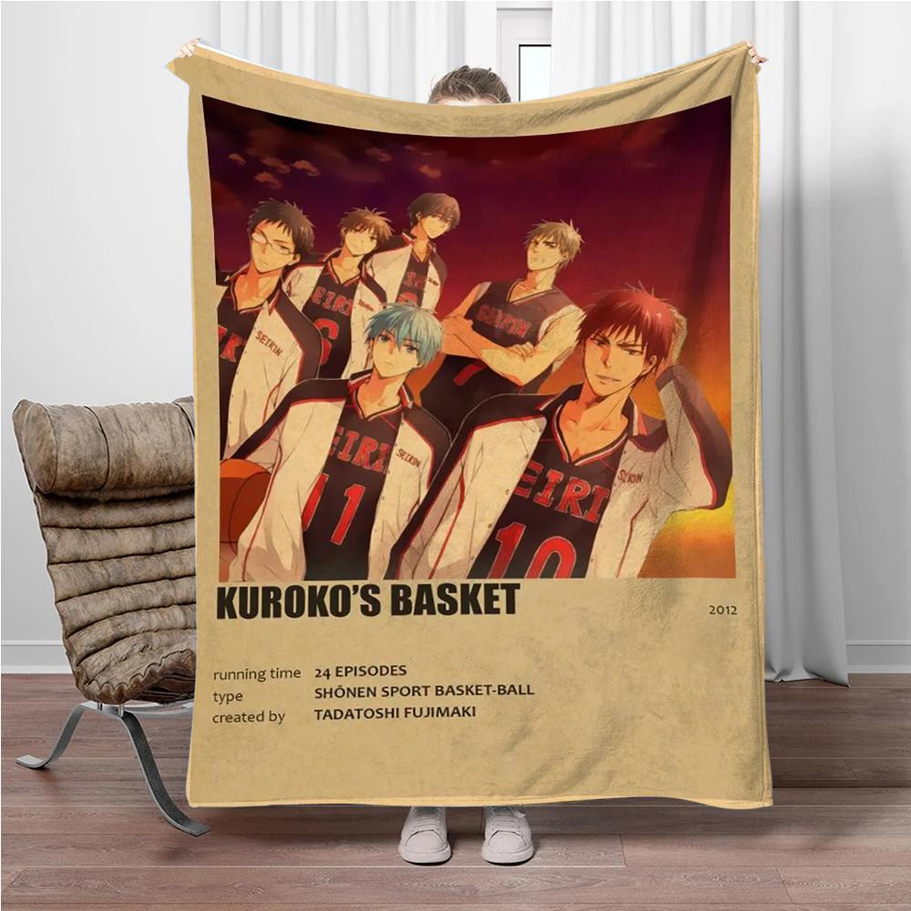 Japonské Anime Kuroko-No-Basket Flanelová deka Měkká teplá přehozová deka Deka na pohovku Kancelář Postel Kancelář Kempování Cestování