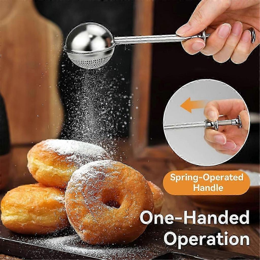 Mehl Sieb, Handheld Edelstahl Sieb Puderzucker Streuer Set, Geeignet für Backen