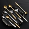 1Pc Coffee Spoon Stainless Steel Cherry Blossom Rose Spoon Creative Long Handle Gold-plated Flower Spoons Kitchen Accessories