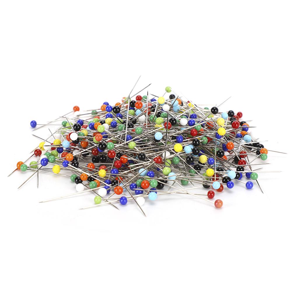 500Pcs Plastic Pearl Head Pins Colorful DIY HandWork Sewing Accessories 4mm 38mm