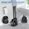 Toilet Plunger and Brush, Silicone Bowl Brush and Heavy Duty Toilet Plunger Set with Ventilated Holder, 2-in-1 Toilet Brush and Plunger Combo for