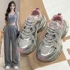 Heightened Wear-Resistant Dad Shoes Women'S  Summer New Silver Breathable Versatile Lightweight Sports Casual Shoes Women
