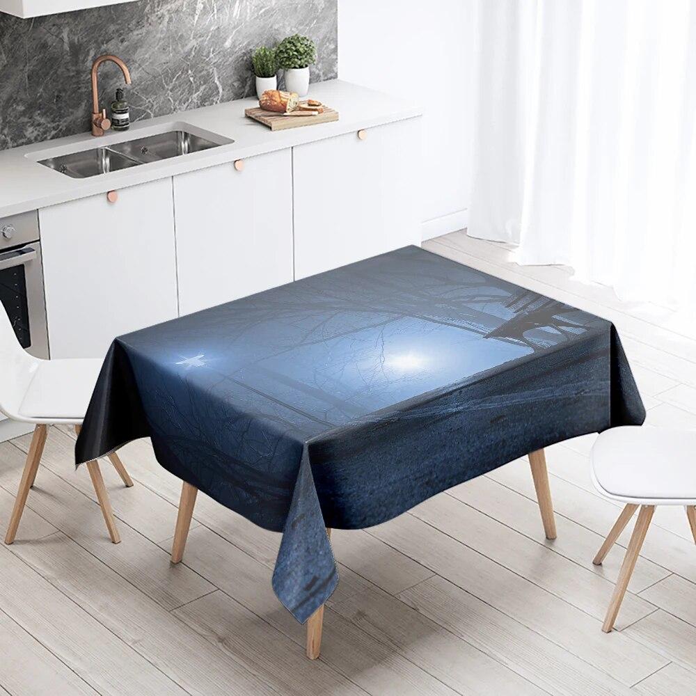 Natural Storm Tablecloth Party Restaurant Banquet Decoration Stain Resistant Waterproof  Home Table