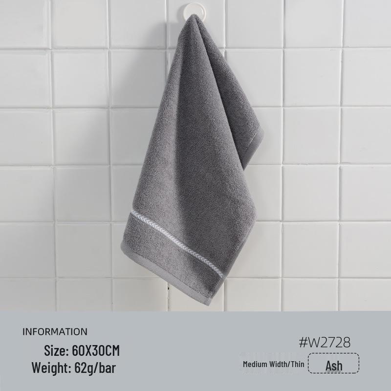 Jieliya All-Cotton Face Towel - Absorbent, Comfortable, Solid Color with Embroidered Logo for Men & Women