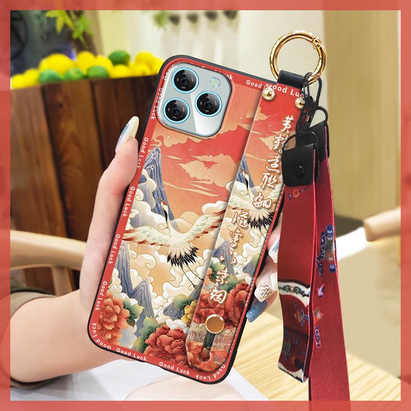 Lanyard Elderly Lady Phone Case For Blackview A95 Waterproof Phone Holder Ring Durable Wristband Kickstand Back Cover