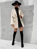 European & American Women's Woolen Long Sleeve Lapel Overcoat