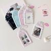 Portable PVC Photocard Holder Keychain Angel Wings Cartoon Photo Frame Hanging Decoration ID Badge Holder for Student Girls