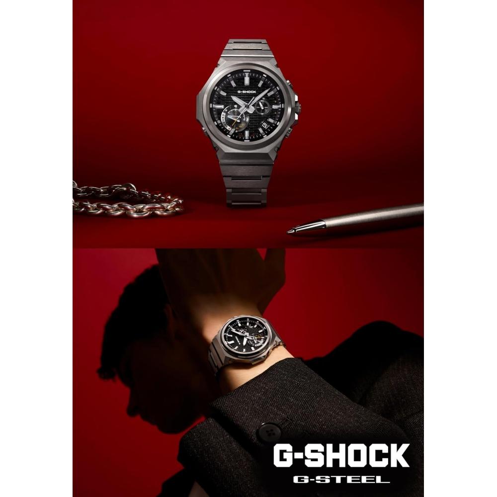 Casio G Steel Bluetooth Solar Men S Watch Blue Silver GSt B1000d 2ajf