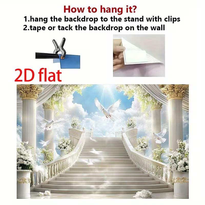 2D Englisches Himmelsstufen-Hintergrund für Taufe