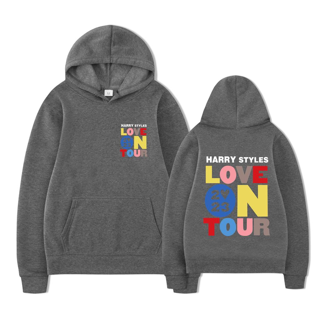 Love on Tour Print Fashion Sweatshirt Hip Hop Casual Tops Oversize Unisex Autumn Winter Fleece Streetwear Tops