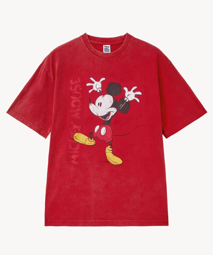 VTWO Fade Wash Cheeky _Mickey_ T-Shirt (Red)
