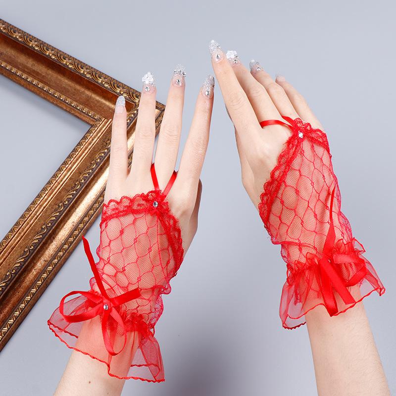 1 par Nageldekorationer För Nageldekoration Spets Falsk Veckad Manschett Manikyr Fotorekvisita Falska Ärmar Nageltillbehör Förnödenheter