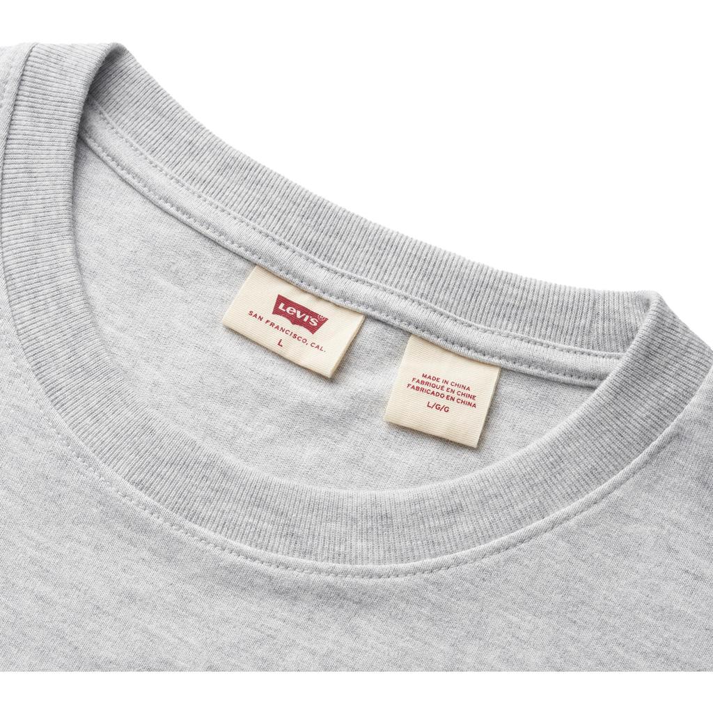 Levis Letter Character Print Loose Fit Round Neck Short Sleeve T-Shirt Men T-Shirts Gray 001AQ-0001