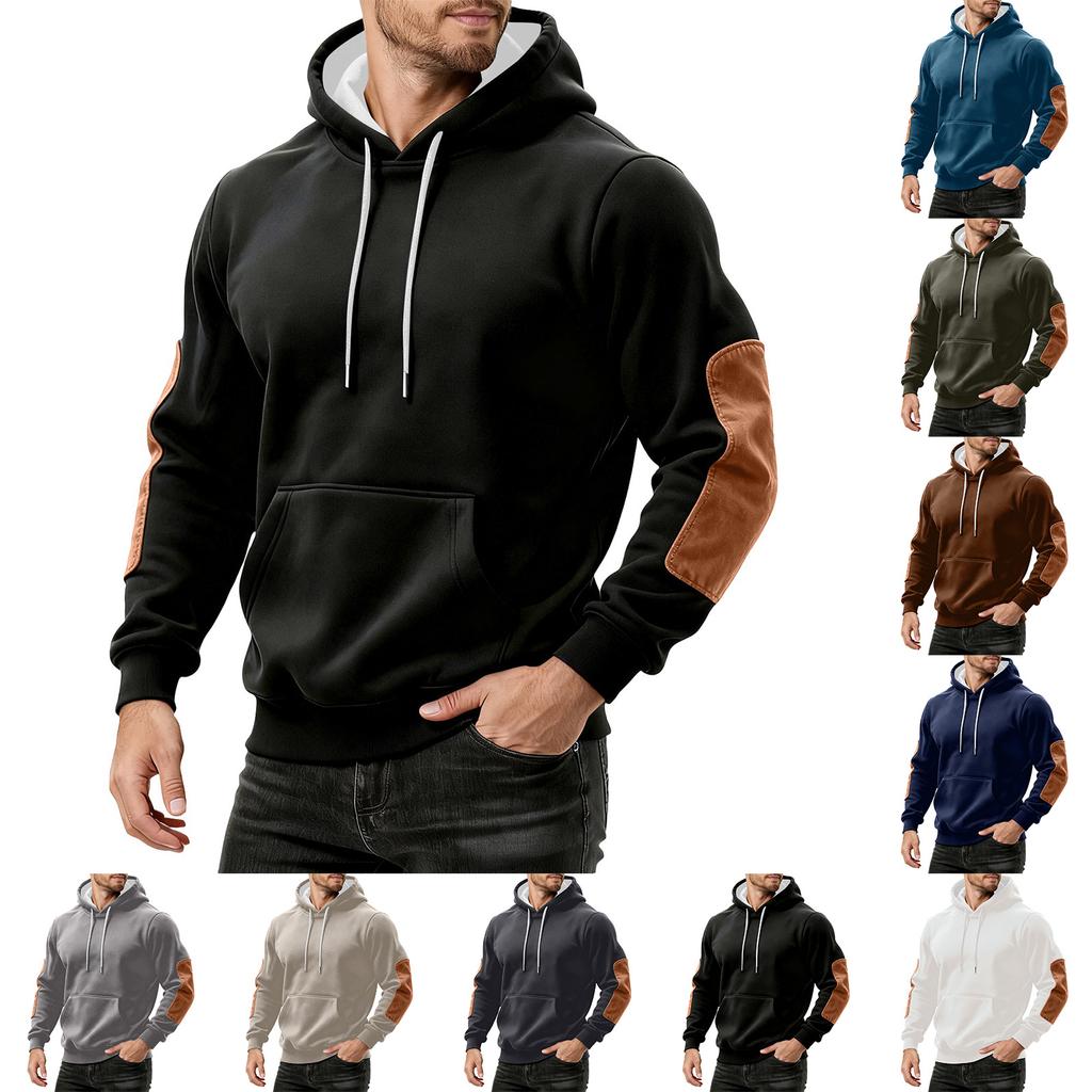 Men's Solid Color Sweatshirt Hoodie Men's Sports Large Size Casual Sweatshirt