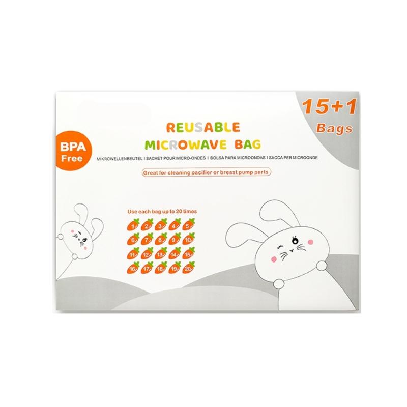 

Пакеты для микроволновой стерилизации, 16 штук/42 штуки, удобные для путешествий, пакет для очистки детских бутылочек, быстрая и легкая дезинфекция