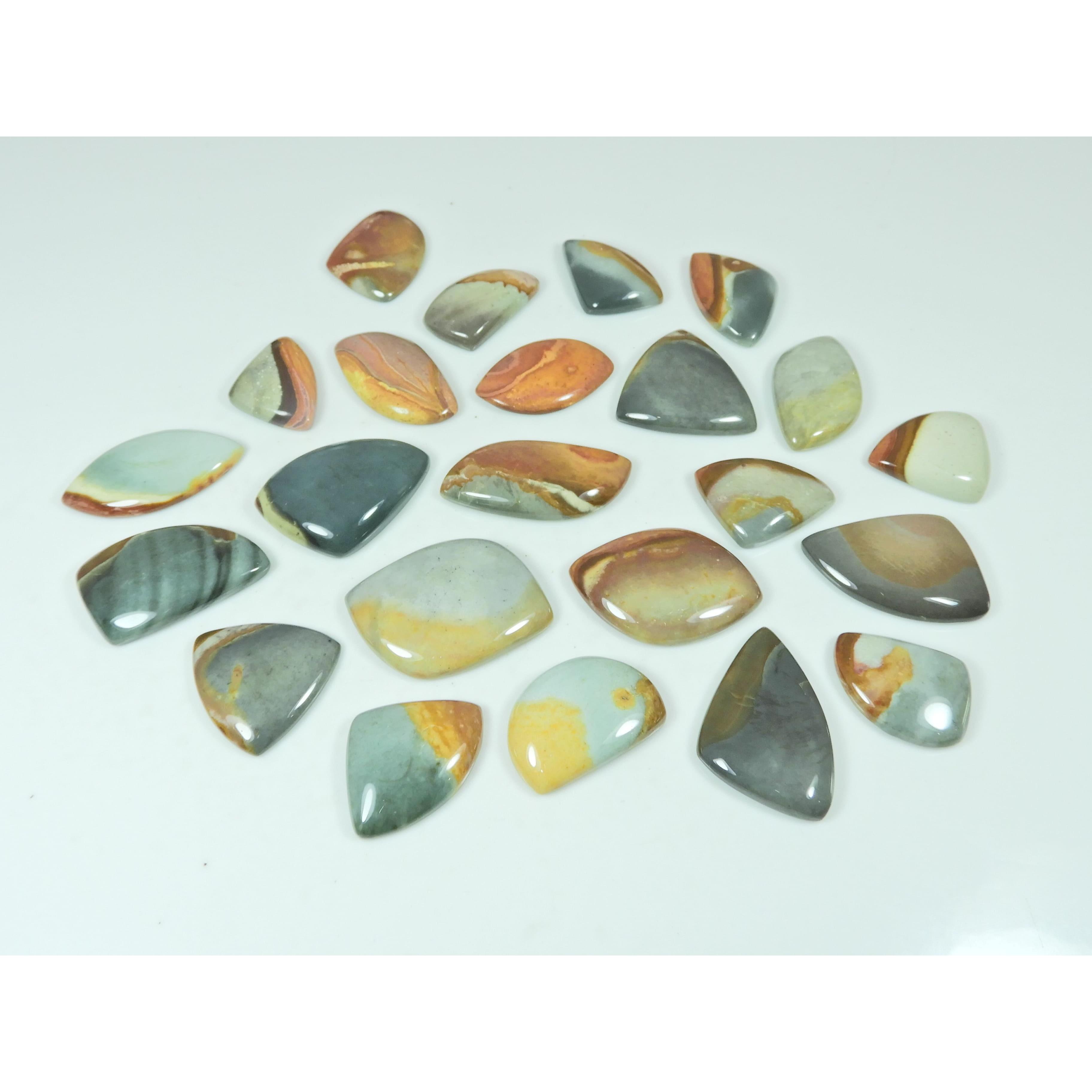 315Cts.Natural Imperial Jasper Fancy Shape Cabochon Loose Gemstone 23Pcs Lot C-2935