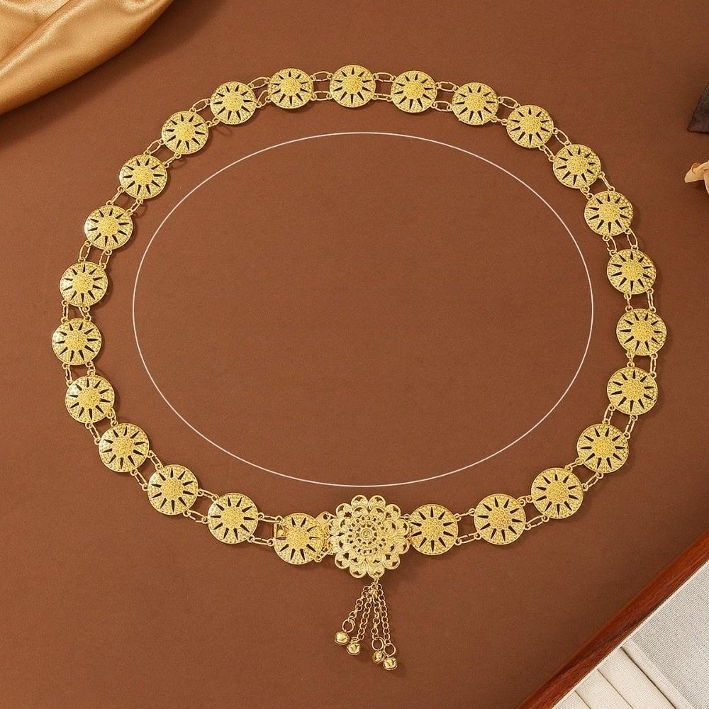 Carved Design Water-Sprinkling Festival Waist Chain Retro Metal Belt  Festival