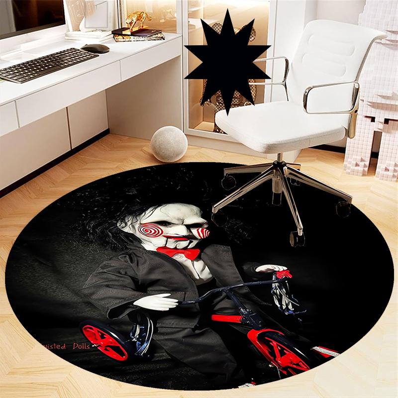 Halloween horror Printed Round Rug Carpet Chair Rug Area Rug Entryway Doormats,for Office Chair Living Room Bedroom Kitchen Room.