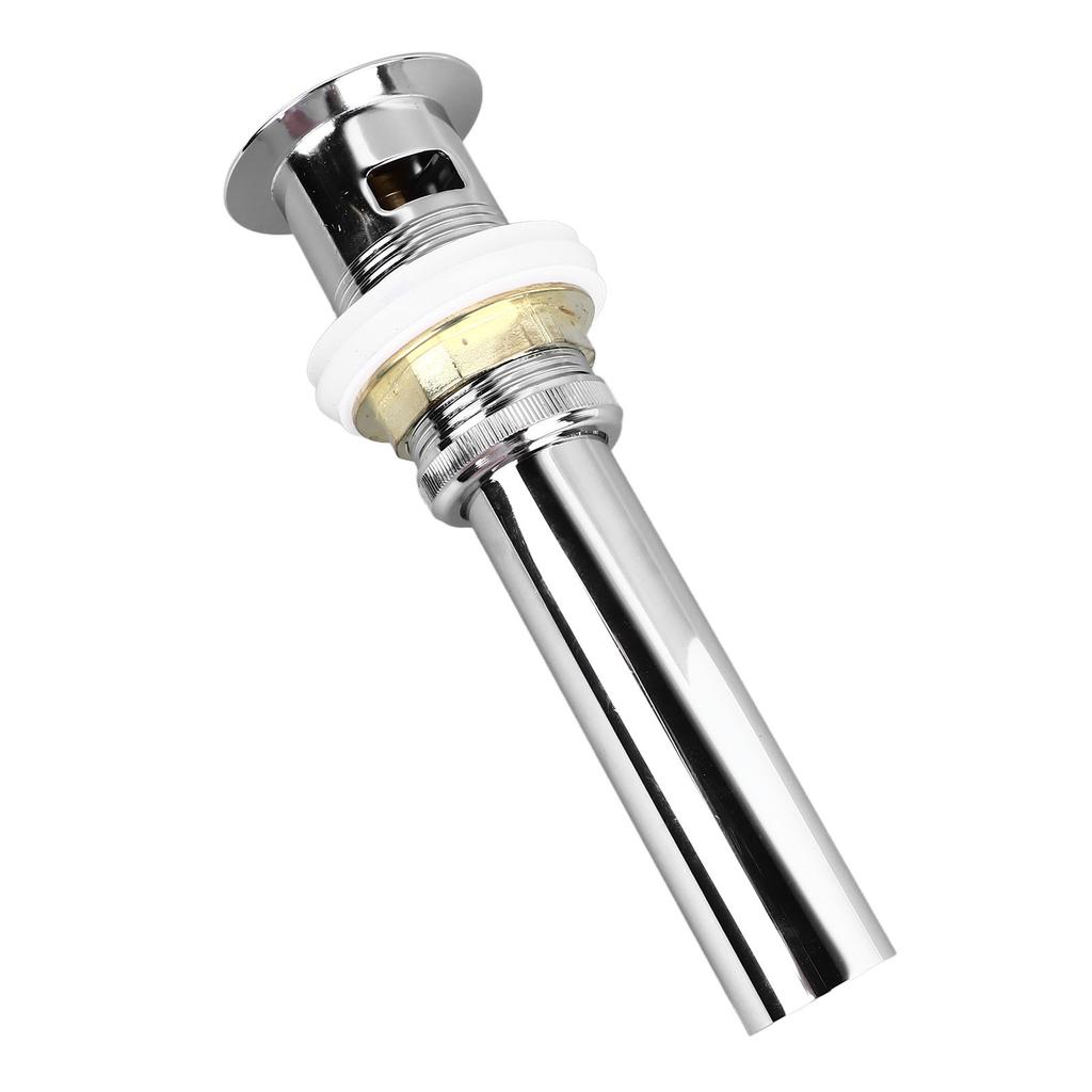 Pop Up Sink Drain with Overflow Sink Vessel Drain Stopper Stainless Steel Quick Drainage Chrome Polished Sink Parts for