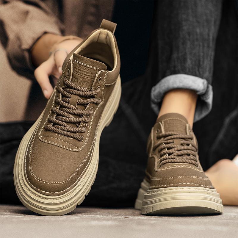 Winter British style board shoes casual leather shoes heightened soft-soled sports low-top Martin boots cotton shoes