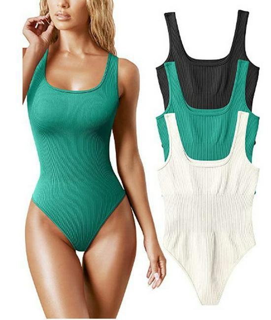 Women's 2025 Sleeveless U-Neck Tank Top Bodysuit
