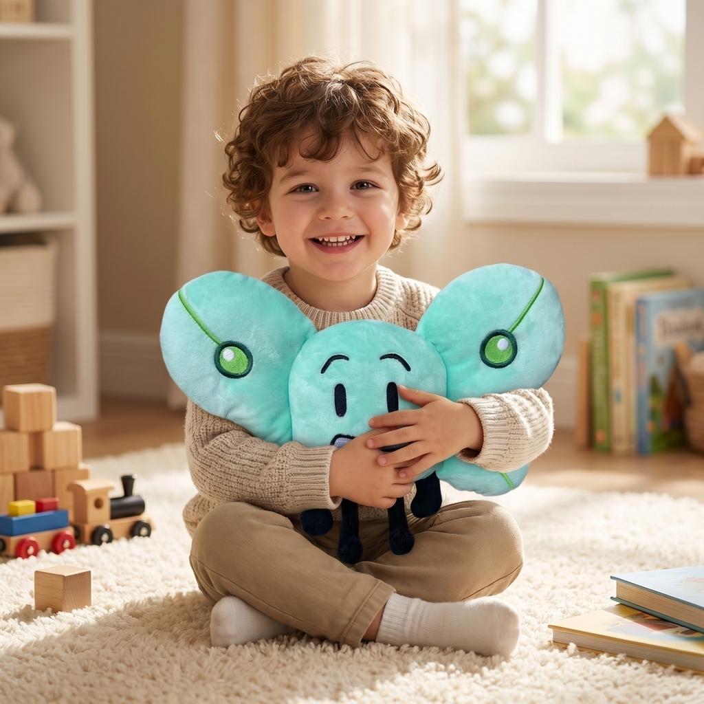 Plush Cartoon Character Soft Stuffed Toy with Large Wings and Embroidered Facial Features Collectible Plush Doll for Kids and Fans
