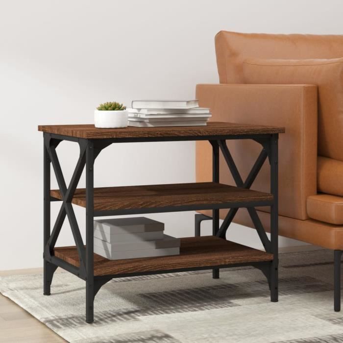 VidaXL Table d'appoint Chêne marron 55x38x45 cm Bois d'ingénierie 823336