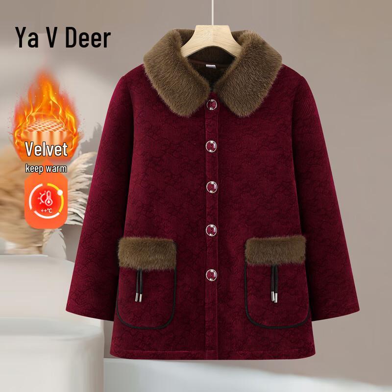 

Yalu Women s Winter Faux Fur Collar Warm Coat 5XL