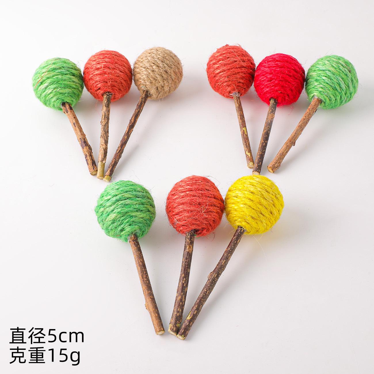 

Цветная джутовая звучащая игрушка для кошки Дерево Polygonum сизаль леденец колокольчик устойчивая к укусам игрушка для когтей питомца Color random mixed hair