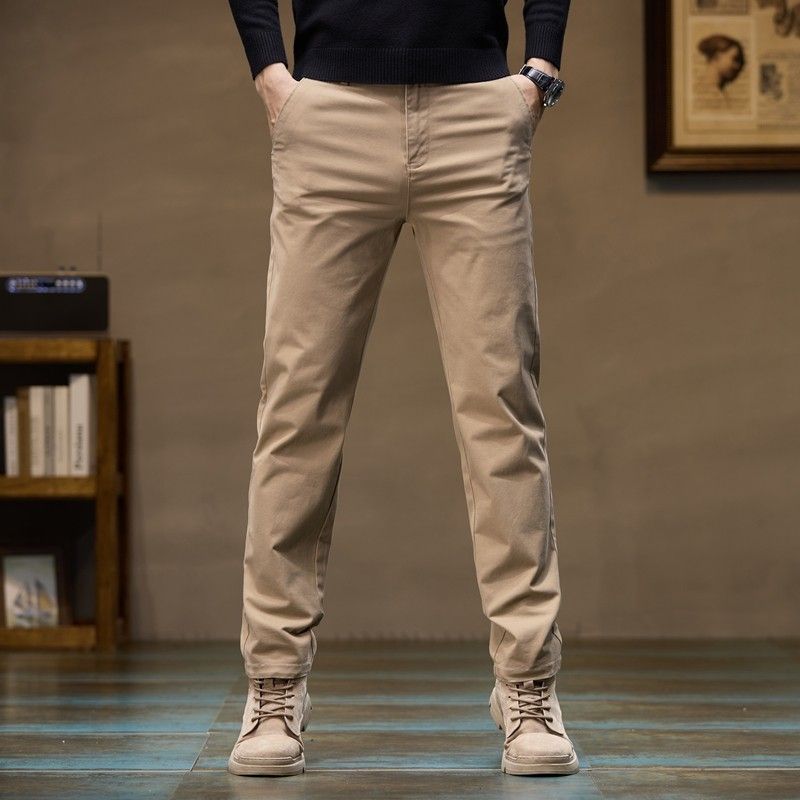 Men's Casual Business Pants, Spring and Autumn 2024 New Style, Loose Fit, Stretchy, Straight-Leg, Versatile Long Pants