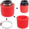 2Pcs 44mm 45mm 1.77inch Red Double Foam Pod Performance Filter for 50cc-90cc 110cc 125cc 140cc 150cc 200cc 250cc GY6 ATV Scooter Quad Go Kart Moped