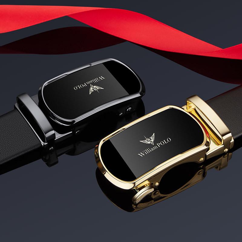 Emperor Paul's Men's Leather Automatic Buckle Belt - Genuine Cowhide, Business Style