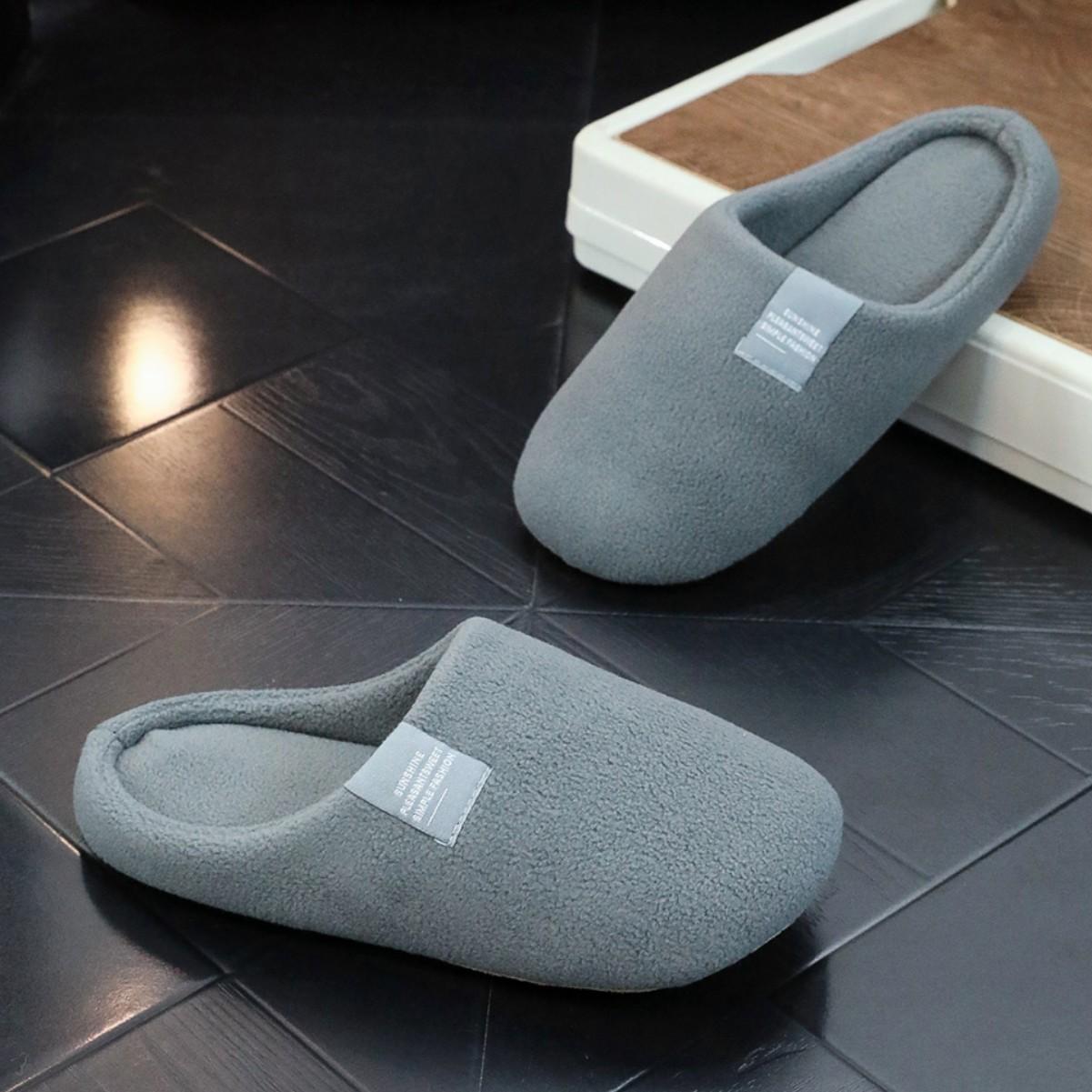 

Cozy Plush Slip-On House Slippers for Women Soft Sole Warm Fuzzy Fabric Comfortable Indoor Footwear 38-39 сірий