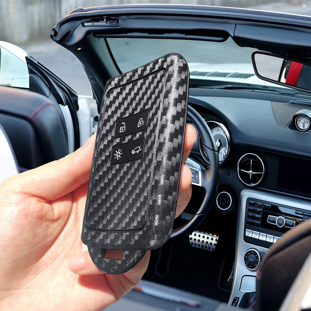 Carbon Fiber Silicone Car Key Case Cover For Renault Clio Espace Zoe Megane Captur Arkana Scenic Koleos For Dacia Sandero Duster