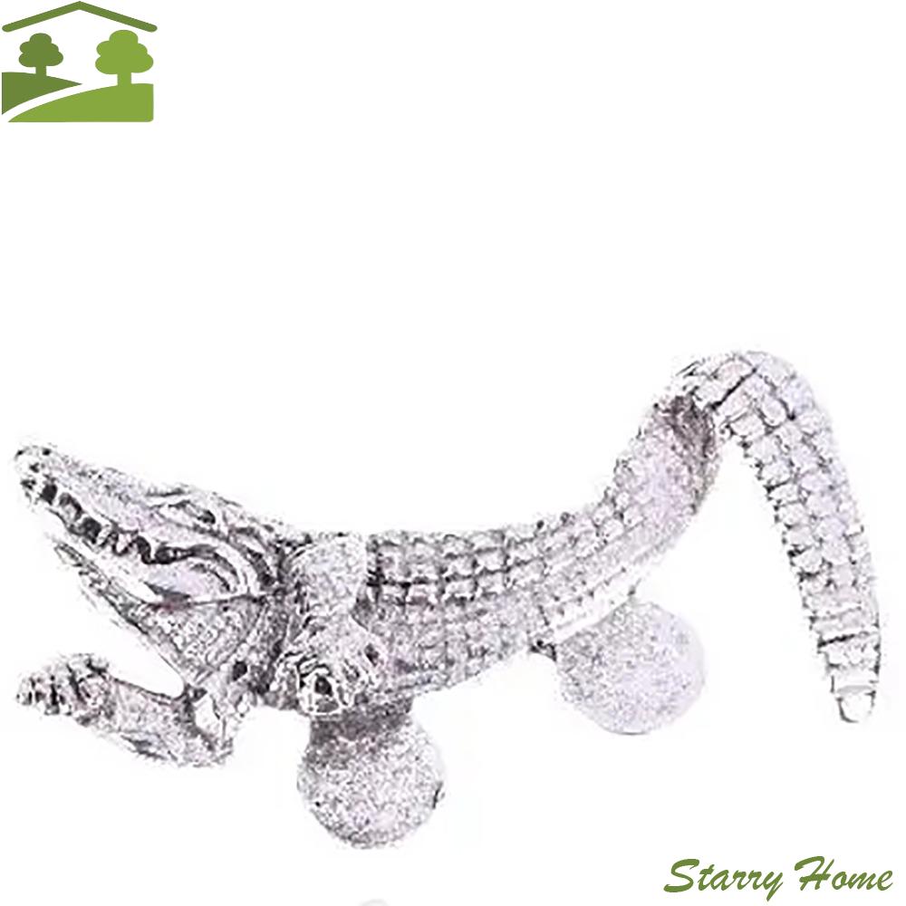 2 Stück Zinklegierung Tierbroschen Exquisite Kreative Vintage-Stil Anstecknadel Klassisches Design Krokodilbroschen Gentleman Anzug