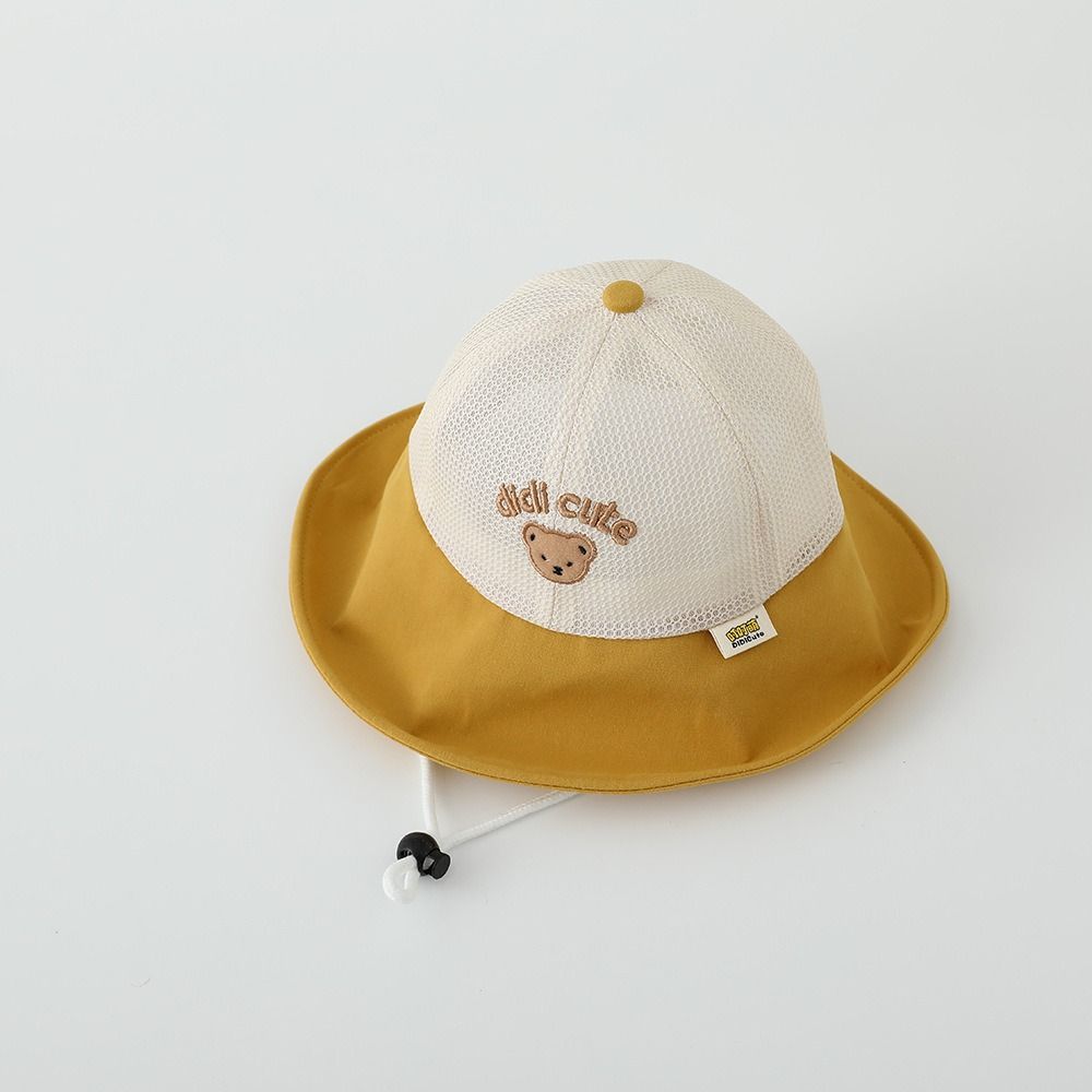 Summer Children Fisherman Cap Mesh Outdoor Sun Hat New Baby Bear Bucket Cap  1-6 Years
