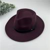 New European and American women's autumn and winter woolen top hat big eaves jazz men's peach heart top black felt hat